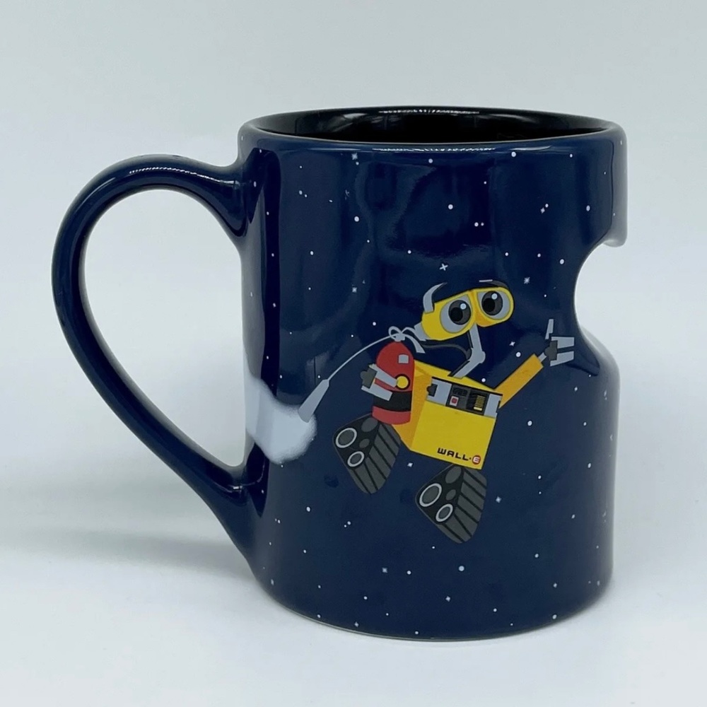 DISNEY/PIXAR Wall-E Coffee Mug Half Cut Out Heart Blue 12 oz Ceramic Mug